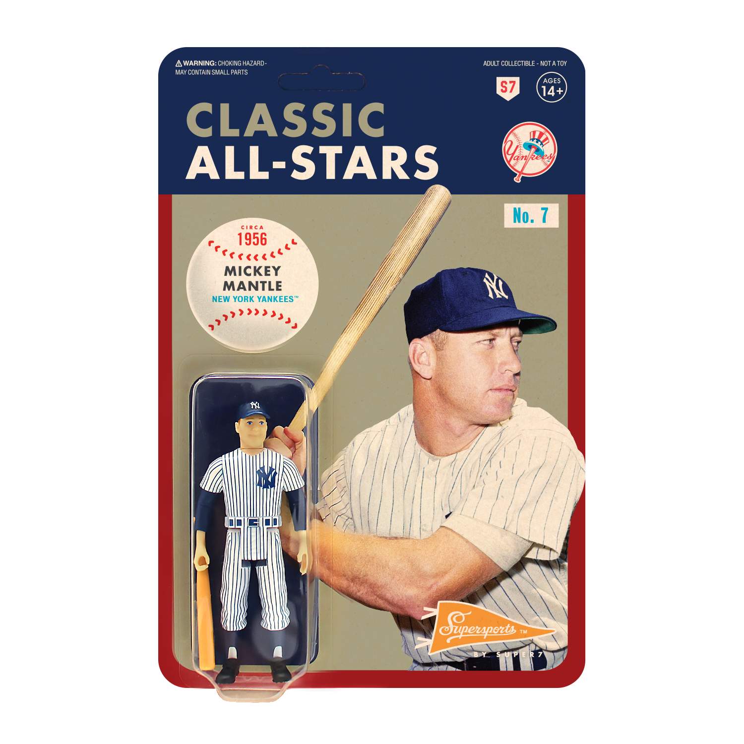 MLB CLASSIC REACTION FIGURE - MICKEY MANTLE (NEW YORK YANKEES)