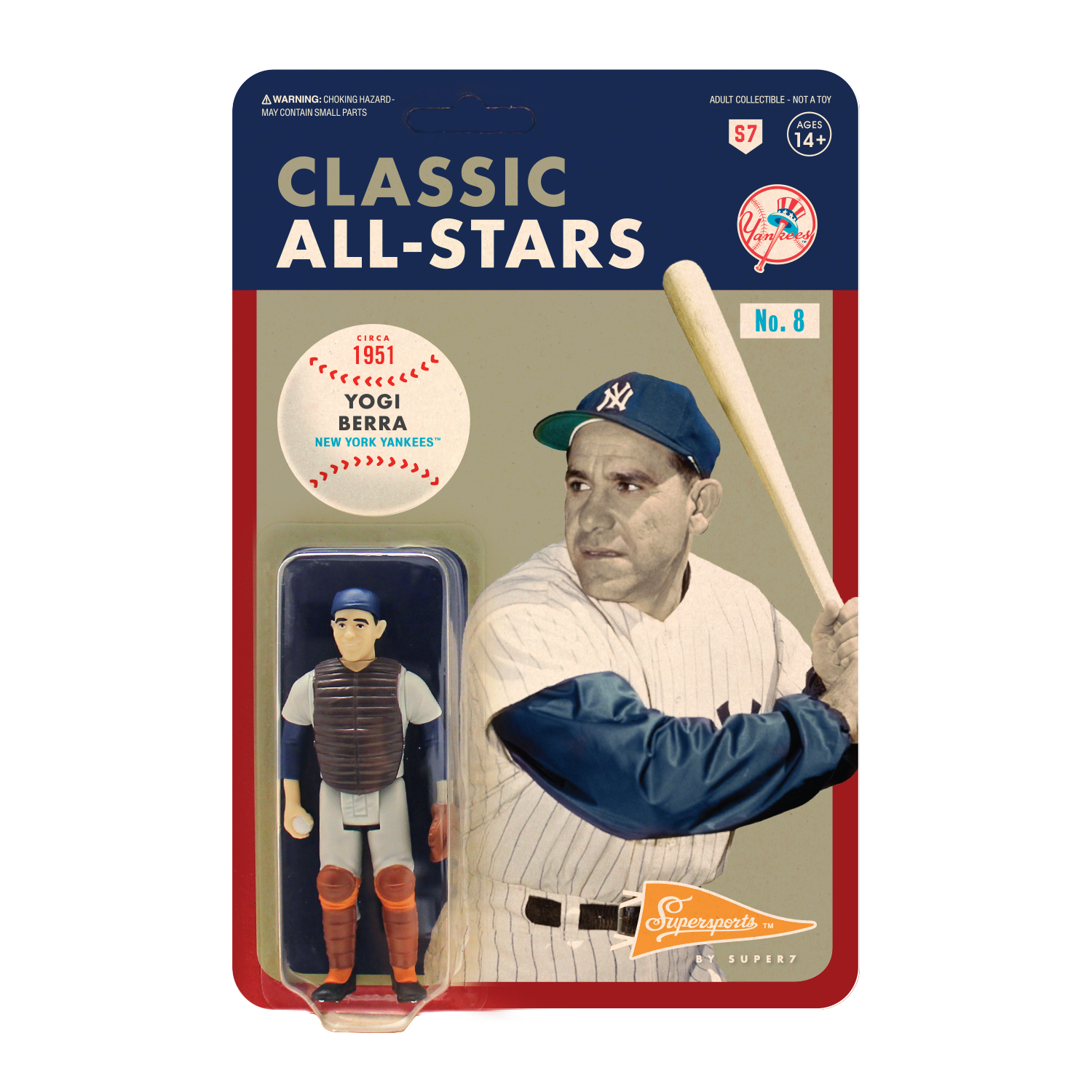 MLB CLASSIC REACTION FIGURE - YOGI BERRA-CATCHER (NEW YORK YANKEES)