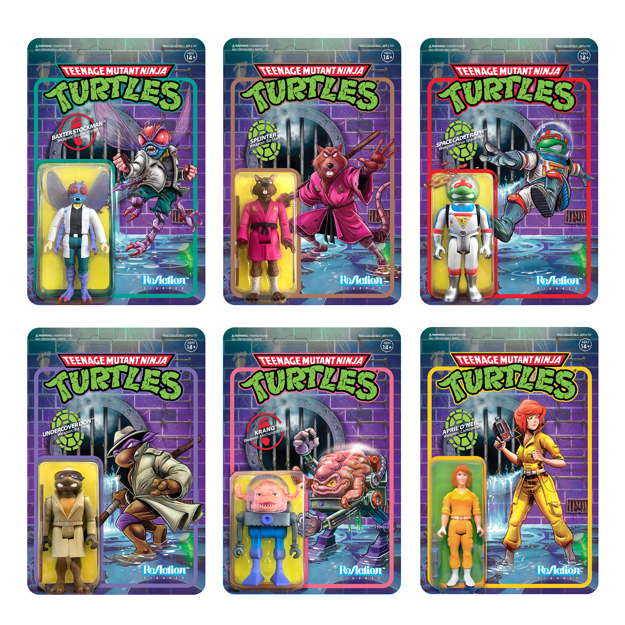 Teenage Mutant Ninja Turtles ReAction Set - Wave 2 (Set of 6)