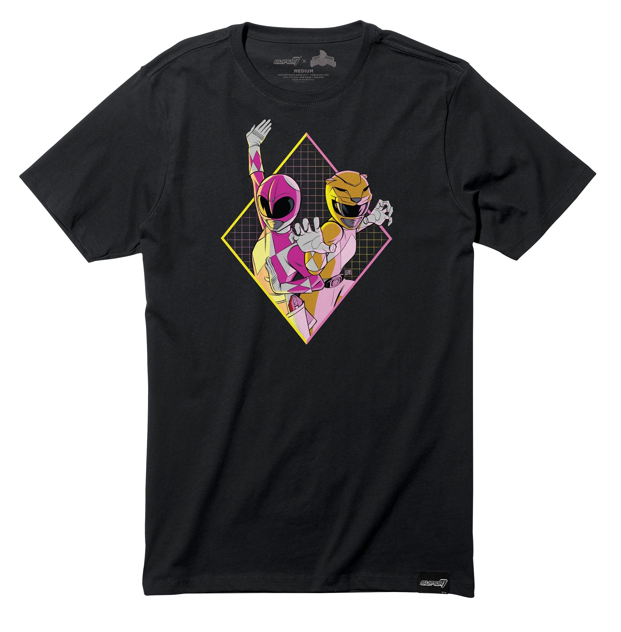 Mighty Morphin Power Rangers T-Shirt - Pink and Yellow Power