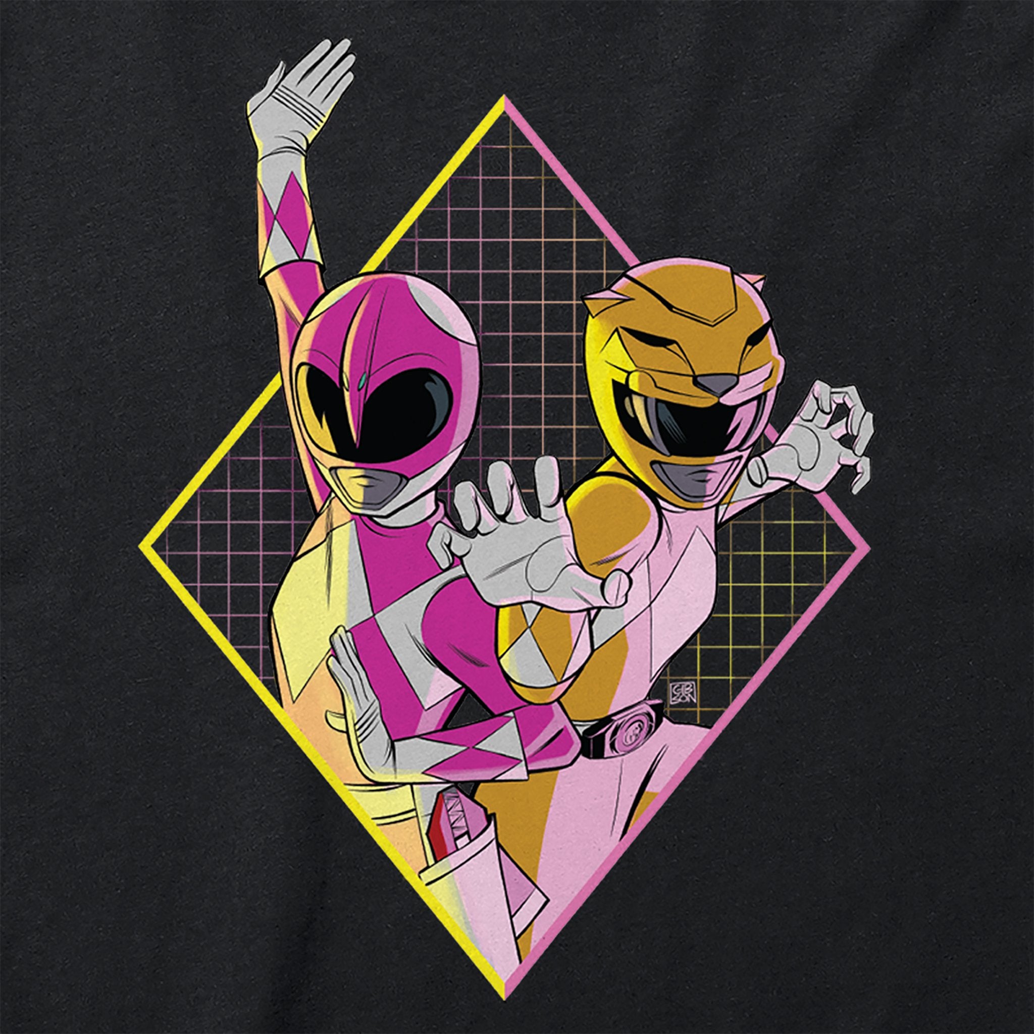 Mighty Morphin Power Rangers T-Shirt - Pink and Yellow Power