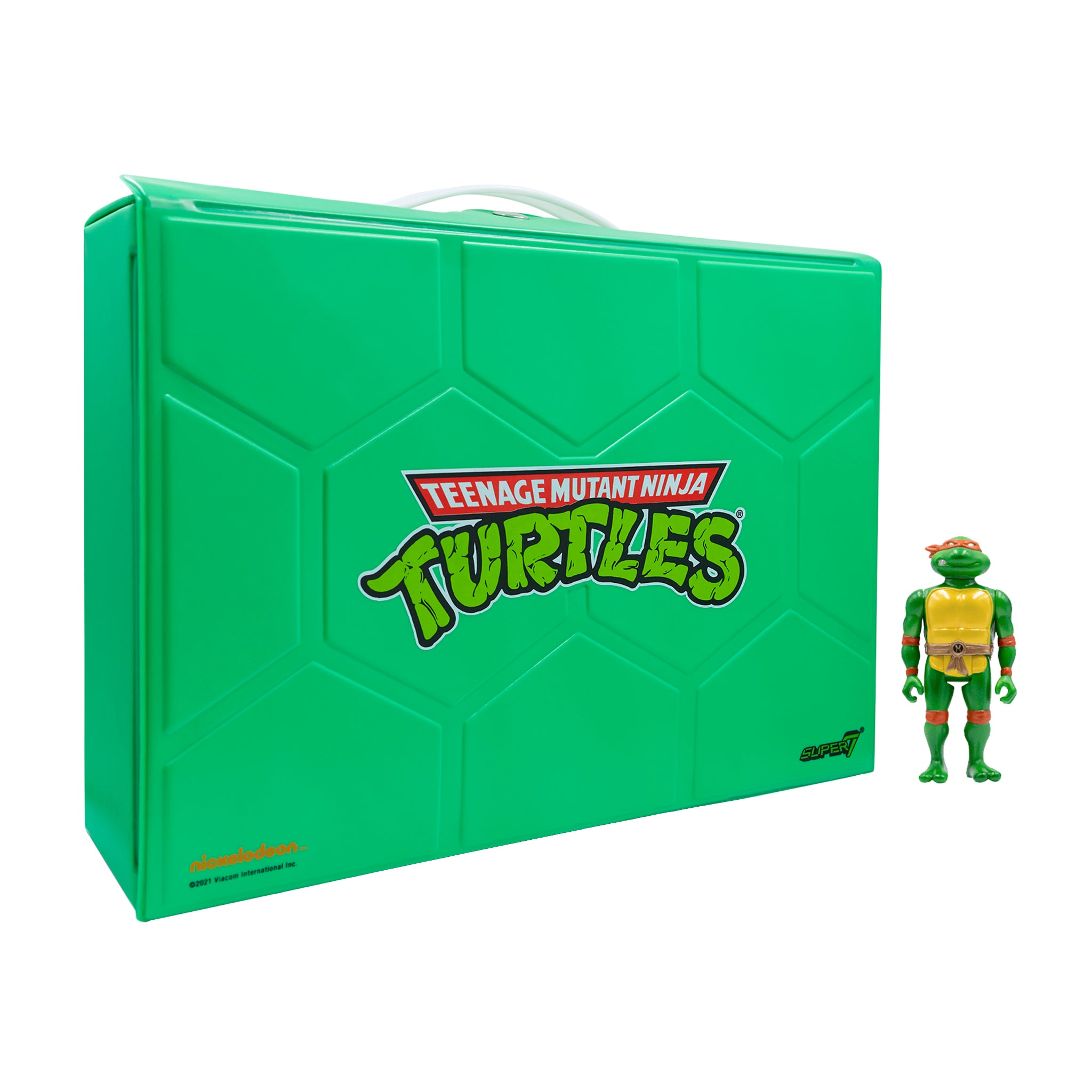 Teenage Mutant Ninja Turtles ReAction Figures - Carry Case with Michelangelo (Metallic)