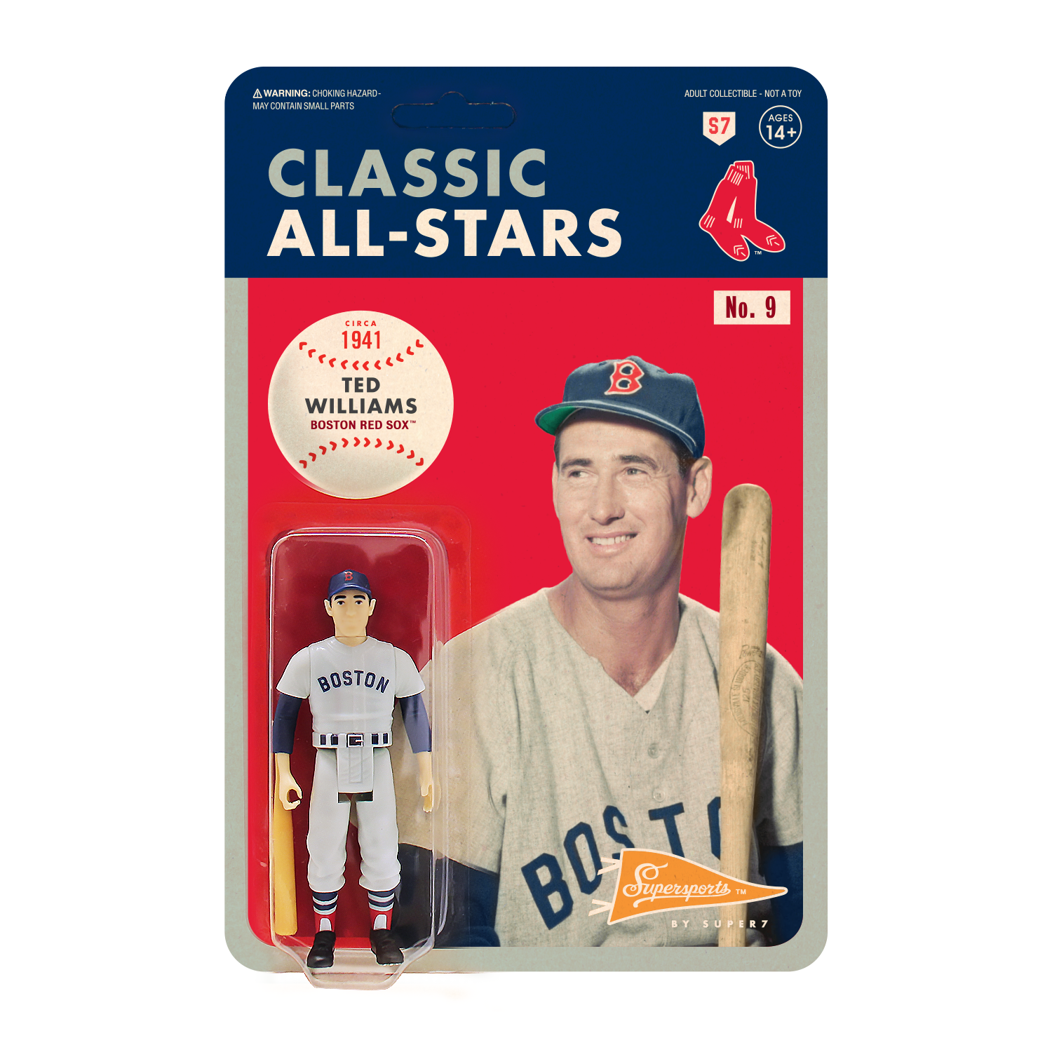 MLB CLASSIC REACTION FIGURE - TED WILLIAMS (BOSTON RED SOX)