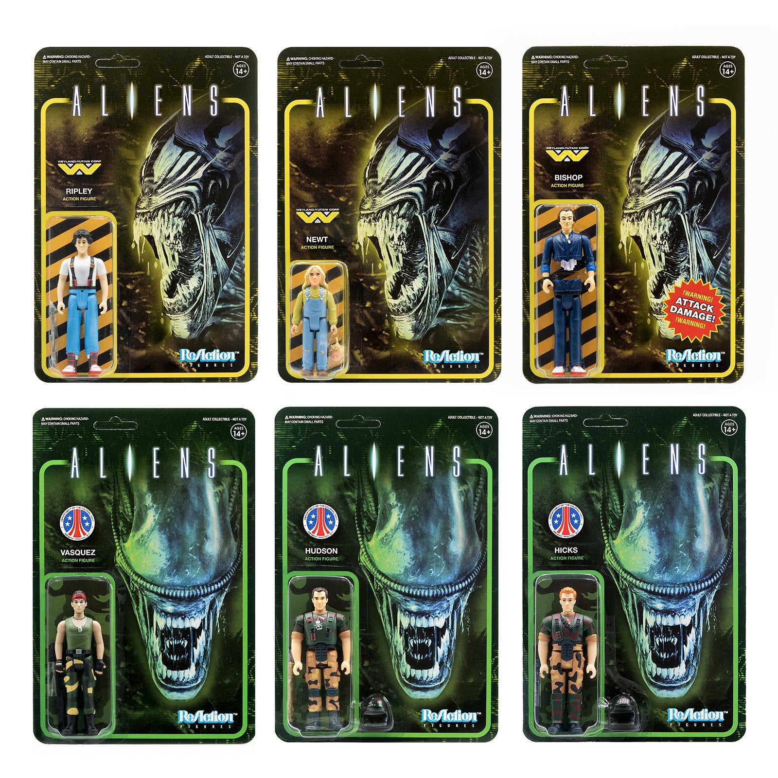 Aliens Reaction Full Set - Humans (Set of 6)