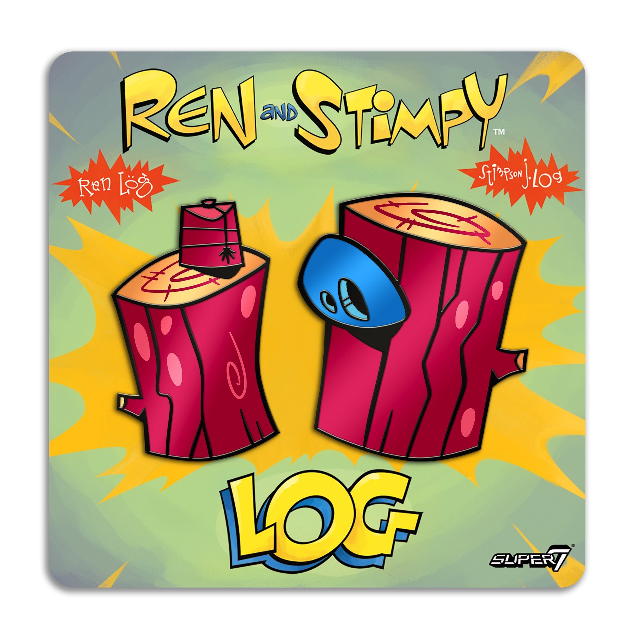 Ren & Stimpy Enamel Pin - LOG! 2-Pin Set