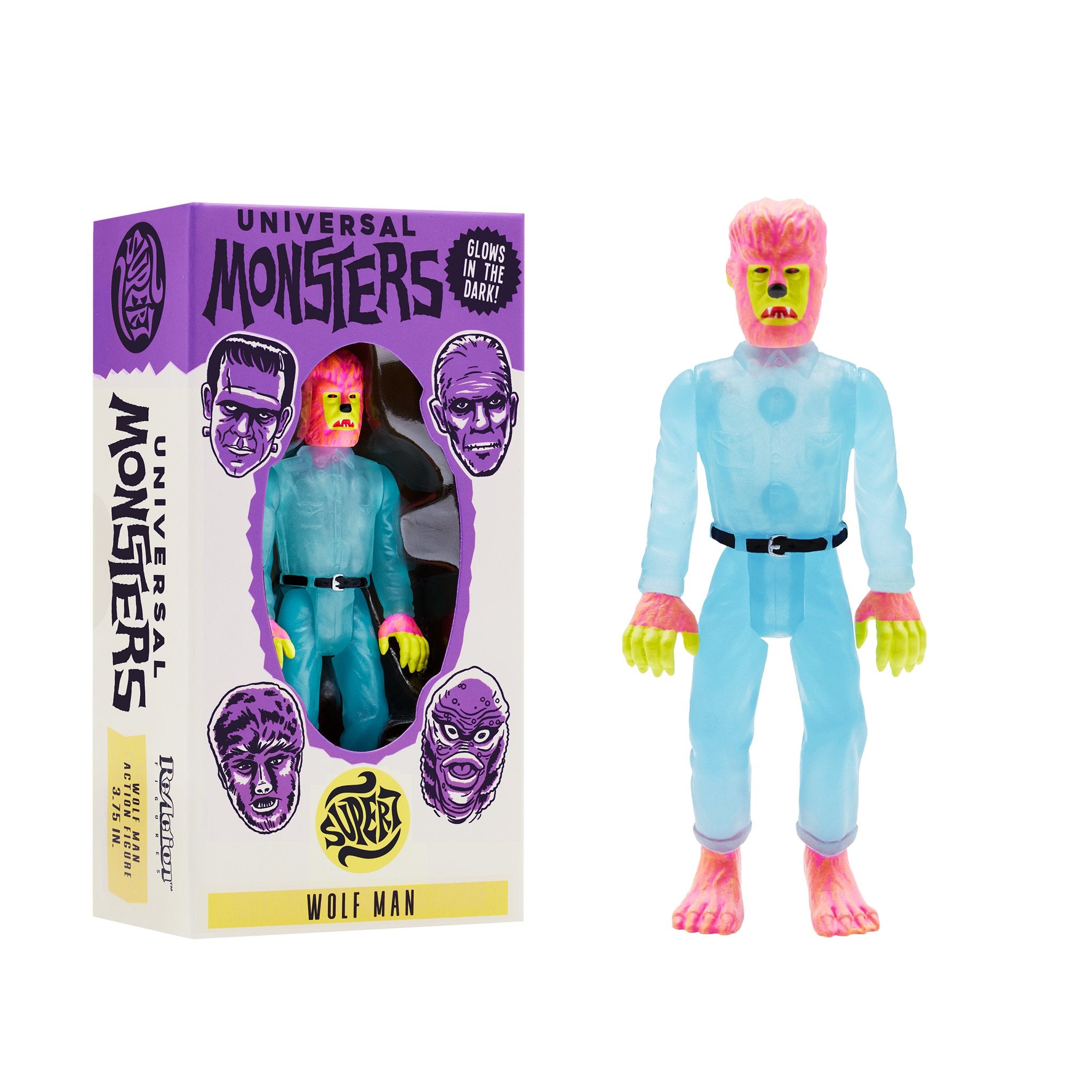 Universal Monsters ReAction Figure - The Wolf Man (Glow-In-The-Dark Costume Colors)