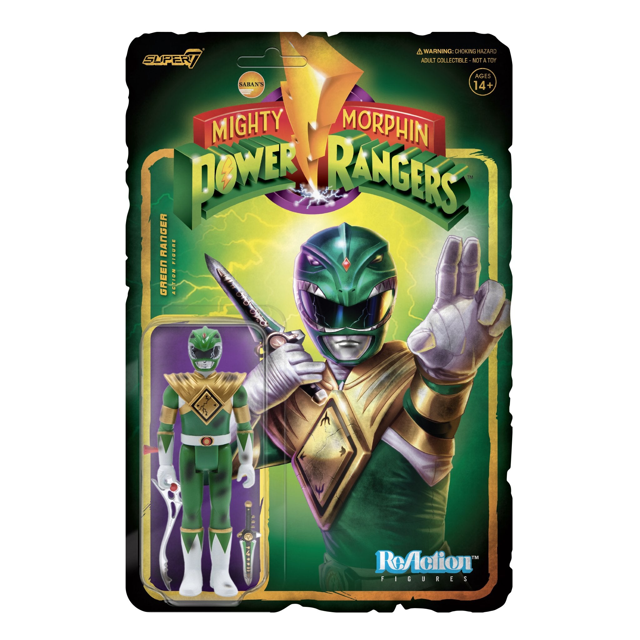 Mighty Morphin' Power Rangers Reaction Figure - Green Ranger (Battle Damaged)